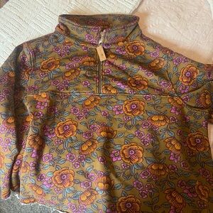 BRAND NEW NEVER WORN NATURAL LIFE Olive Floral Quarter-Zip Sweater🌞